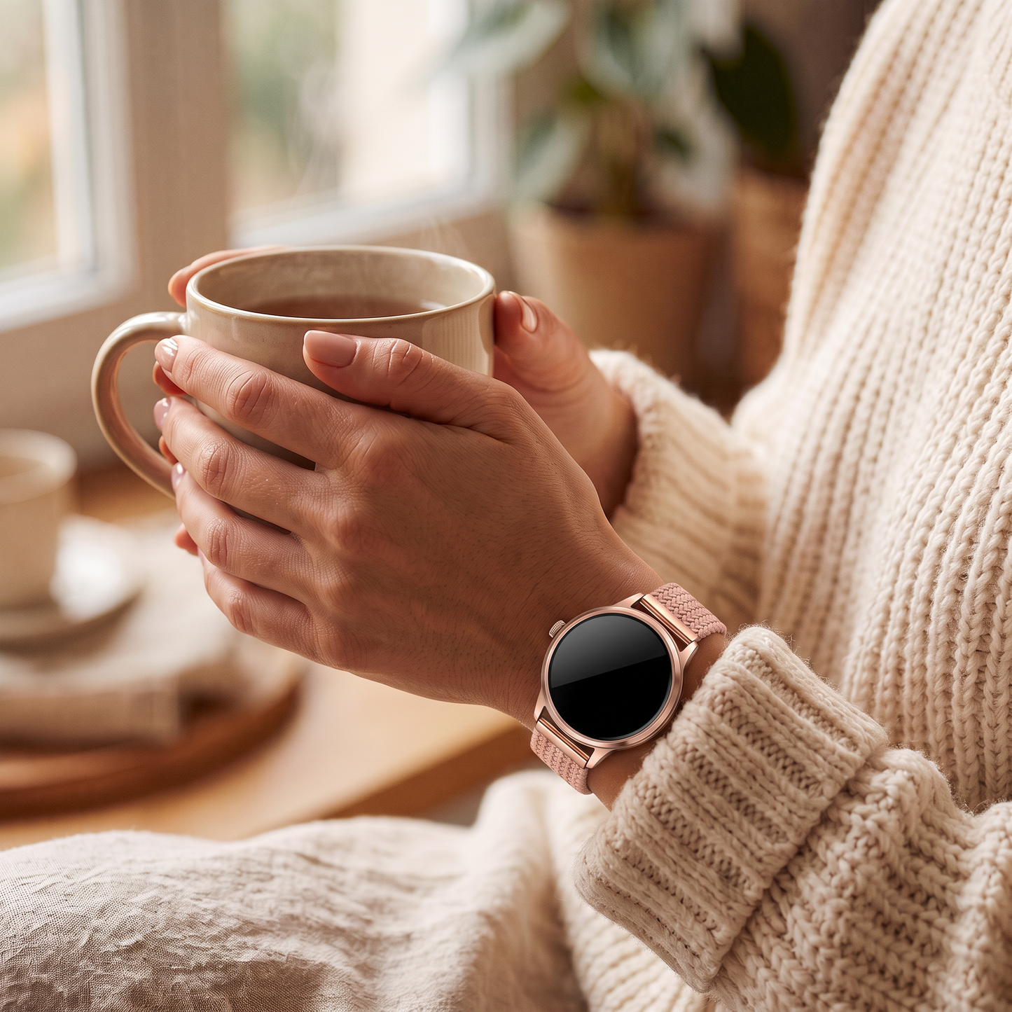 L'Épurée or rose avec le Bracelet Tressé nude rosé